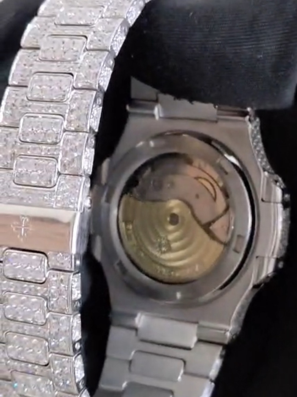 Patek Philippe Silver Pavé MOISSANITW-Style Bracelet Watch - Picture 3 of 6